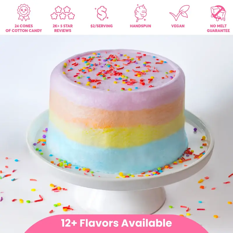 Cotton Candy Cake - 16oz (Serves 12) - Easter Gift - Allergy Safe - Nostalgic Snacks - Easter Basket - Candy - Birthday Party...