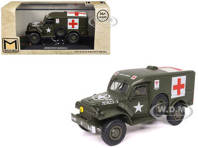Dodge WC54 Ambulance Olive Drab United States Army 1/43 Diecast Model by Militaria Die Cast