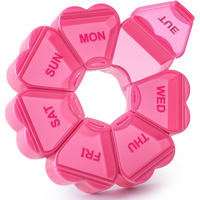 Large Weekly Pill Organizer 7Day Vitamin Case Large Capacity Compartments heart shaped pill container Healthcare Aid medicine...