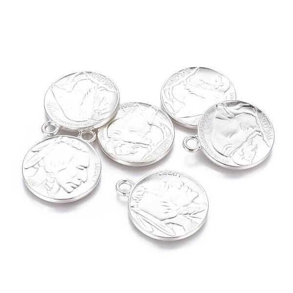 Tibetan Style Alloy Coin Pendants