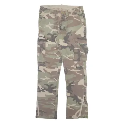JAPAN RAGS Camo Cargo Mens Trousers Green Regular Straight W32 L32