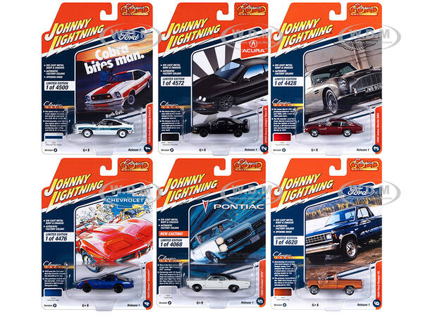 Classic Gold Collection 2023 Set B of 6 Cars Release 1 1/64 Diecast Model Cars by Johnny Lightning