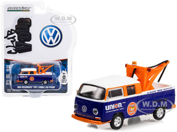1969 Volkswagen Double Cab Pickup Tow Truck Blue and White \