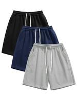 Men's Solid Color Drawstring Waist Shorts, Regular Fit Casual Pocket Design Shorts, Shorts for Men, Men's Bottoms for Summer...