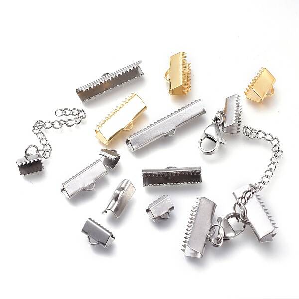 Stainless Steel Ribbon Crimp Ends