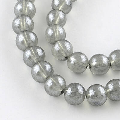 Transparent Spray Painted Glass Bead Strands