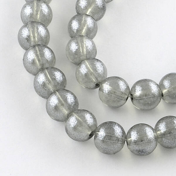 Transparent Spray Painted Glass Bead Strands