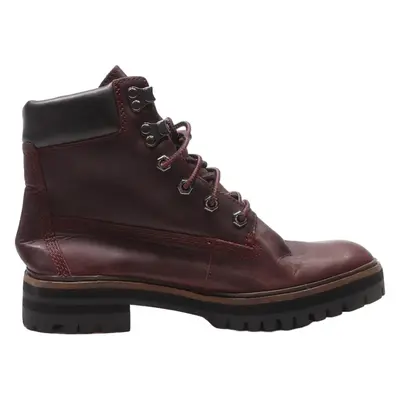 TIMBERLAND Lace-Up Boots Maroon Leather Womens UK 4