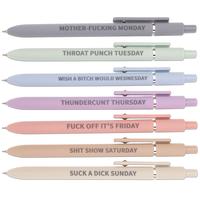 Creative Gel Ink Pen, 7/10pcs Daily Emotional Wording Writing Pens, Smooth Writing Pen, Funny Teacher Pens, Office Stationery...