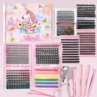 Individual False Eyelashes Kit, 1 Set Natural Self Grafting Curl Eyelashes, Eye Makeup Enhancement False Eyelashes for Women ...