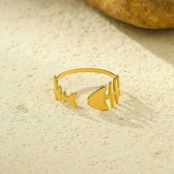 304 Stainless Steel Adjustable Open Cuff Rings for Women