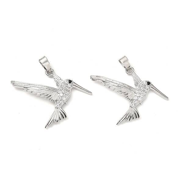 Brass Micro Pave Clear Cubic Zirconia Pendants