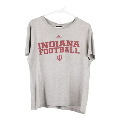 Indiana Football Adidas College T-Shirt - Large Grey Cotton