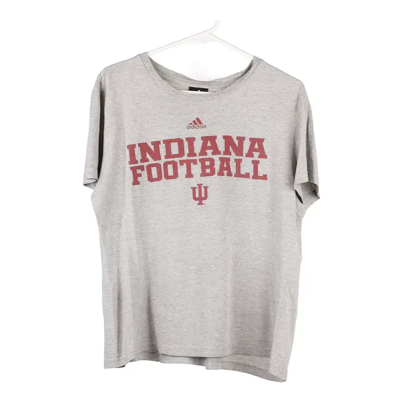 Indiana Football Adidas College T-Shirt - Large Grey Cotton