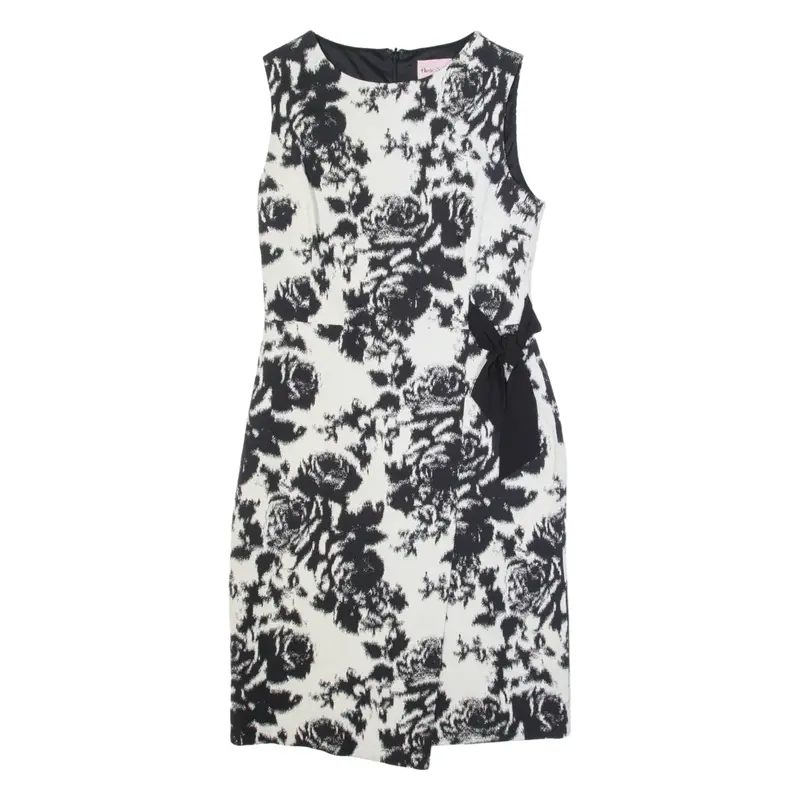PHASE EIGHT Womens Pencil Dress White Floral Sleeveless Midi M