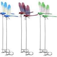 Dragonfly Clip,3D Dragonfly Garden Stakes Decor,Fly Deterrent, Dragonfly Humming Bird Stakes, Suitable for Indoor/Outdoor Gar...