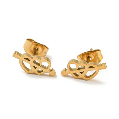 Golden 304 Stainless Steel Stud Earrings for Women