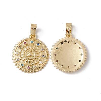 Brass Micro Pave Cubic Zirconia Pendants