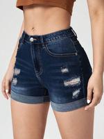 Women's Ripped Denim Shorts, Casual Fashion Shorts for Daily Wear, Ladies Bottoms for Summer, Vintage Womenswear, Jean Shorts...