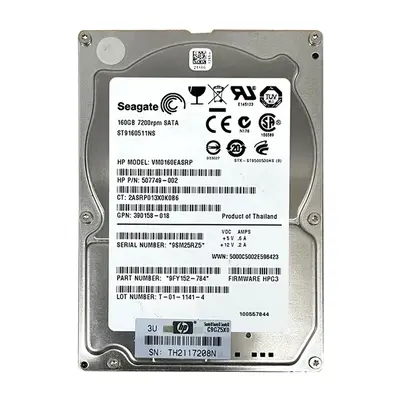 507749-002 HP 160GB 3Gb/s SATA 7200 2.5-inch Hard Drive