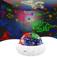 360° Rotating Night Light Star Projector, 1 Count USB Powered Starry Sky Dinosaur Projector Light, Bedroom Ceiling Wall Dec...