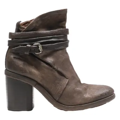 AS 38 Ankle Boots Brown Leather Womens UK 6