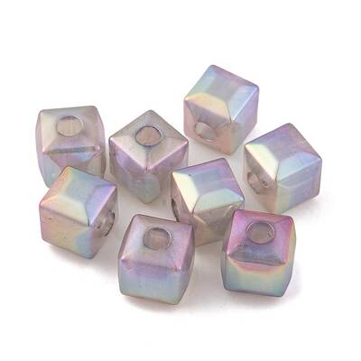 UV Plating Rainbow Iridescent Acrylic Beads