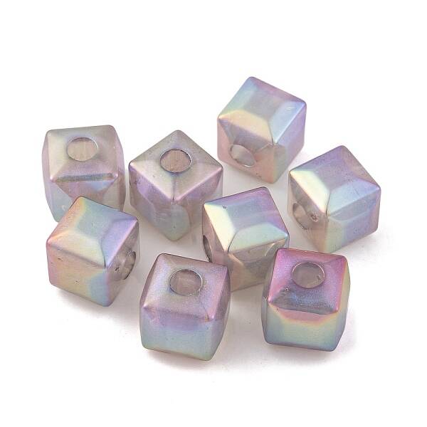 UV Plating Rainbow Iridescent Acrylic Beads