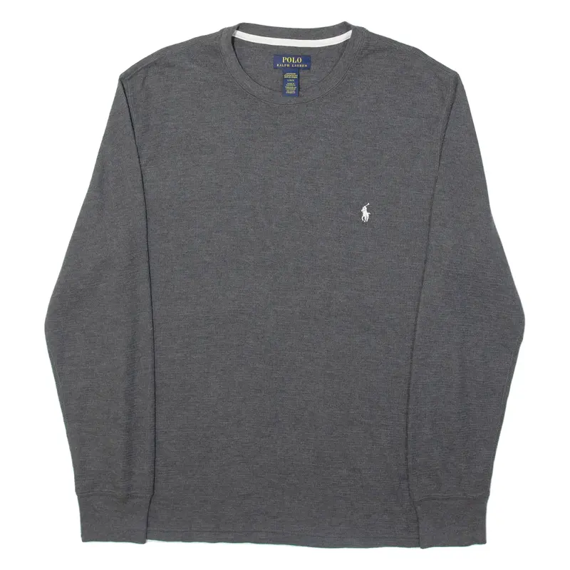 POLO RALPH LAUREN Mens T-Shirt Grey Long Sleeve L