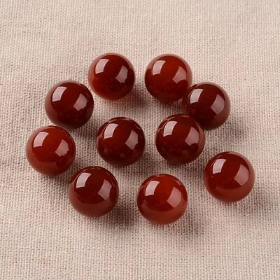 Natural Red Agate Round Ball Beads