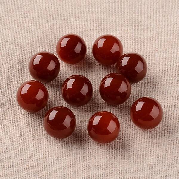 Natural Red Agate Round Ball Beads
