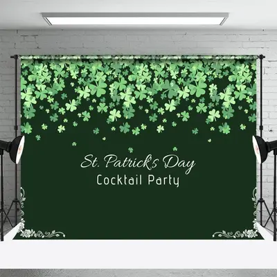 Dense Clovers Dark Green St Patricks Day Backdrop - Aperturee