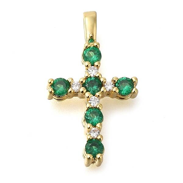Brass Pave Clear Cubic Zirconia Pendants