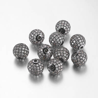 Brass Cubic Zirconia Beads