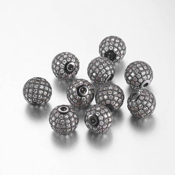Brass Cubic Zirconia Beads