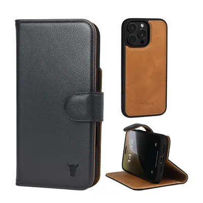Apple iPhone 16 Pro Max 2-in-1 Leather Wallet Case (with Detachable Cover & MagSafe Charging) - TORRO Signature / Black