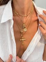 Women's Elegant Cross Pendant Necklace, Fashion Jewelry for Party, Daily Clothing Decor, Trendy All-match & Exquisite Jewelry...