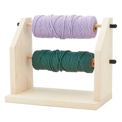 2 Spools Solid Wooden Thread Rack