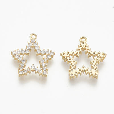 Brass Micro Pave Cubic Zirconia Charms
