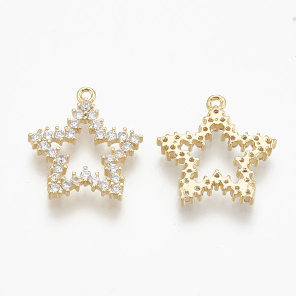 Brass Micro Pave Cubic Zirconia Charms