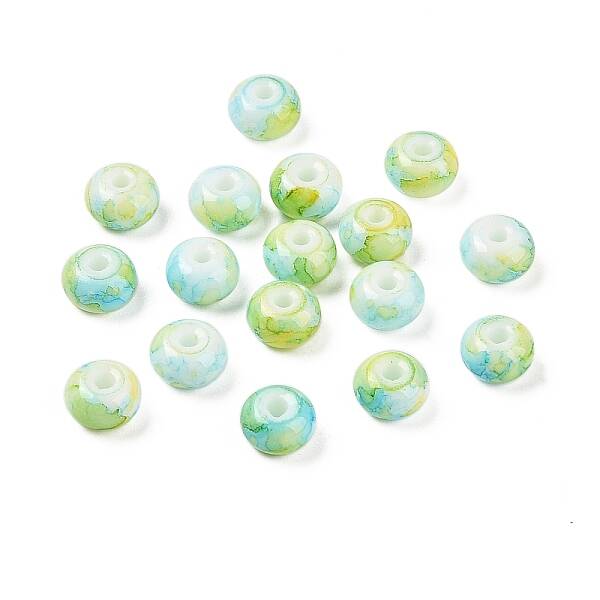 Opaque Spray Painted Glass Beads