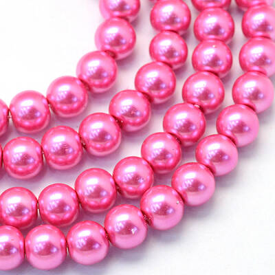 Baking Painted Glass Pearl Bead Strands