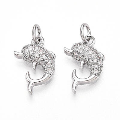 Brass Micro Pave Cubic Zirconia Pendants