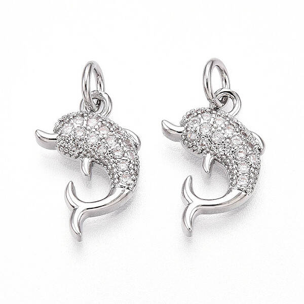 Brass Micro Pave Cubic Zirconia Pendants