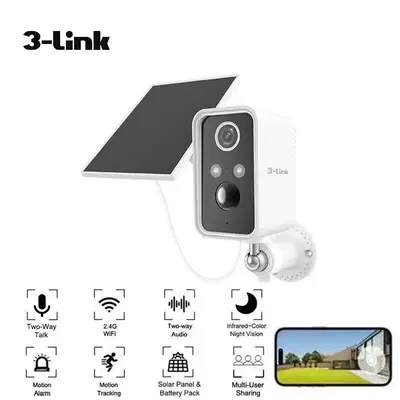 Solar Security Cameras Wireless Outdoor, Only 2.4GHz Wi-Fi Battery Solar Camera Outdoor Wireless for Home Security Outside, M...