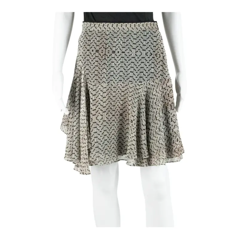 REISS Short Flare Skirt Grey Crazy Pattern Womens UK 10