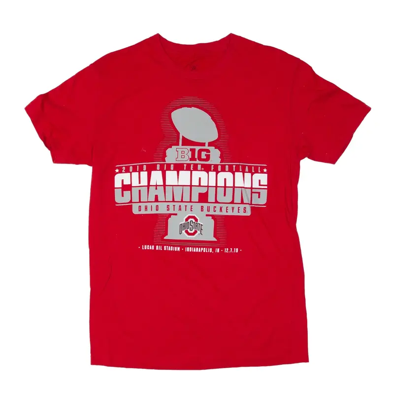 TOP OF THE WORLD 2019 Big Ten Football Ohio State Buckeyes USA T-Shirt Red Short Sleeve Mens S