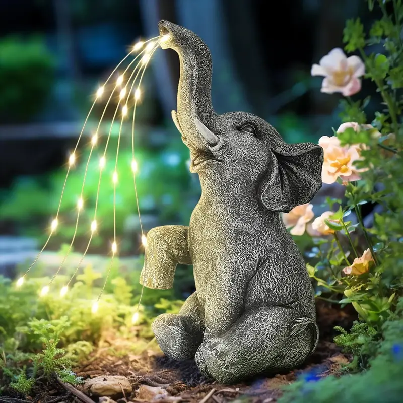 【Spring Glow Up】GIGALUMI Statue Garden Decor Elephant/Turtle/Squirrel/Dragon/Dinosaur/Angel/Bunny Figurine Solar Powered ...