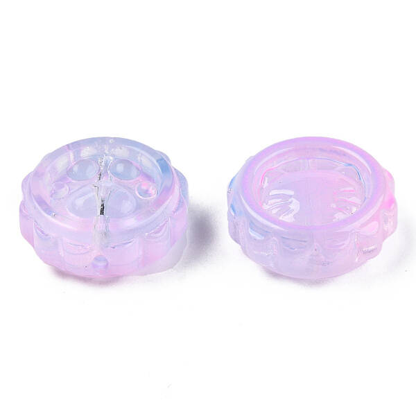 Transparent Spray Painted Glass Beads