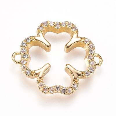 Brass Micro Pave Cubic Zirconia Links